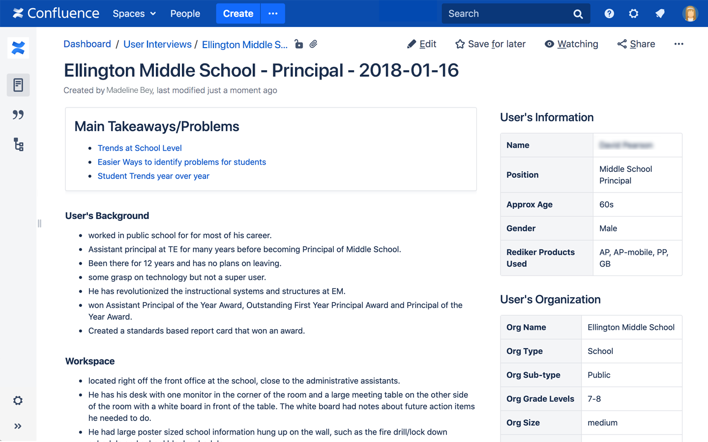 User Interview Example