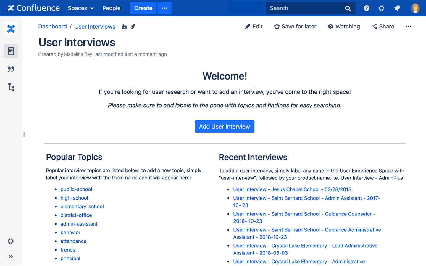 User Research Homepage